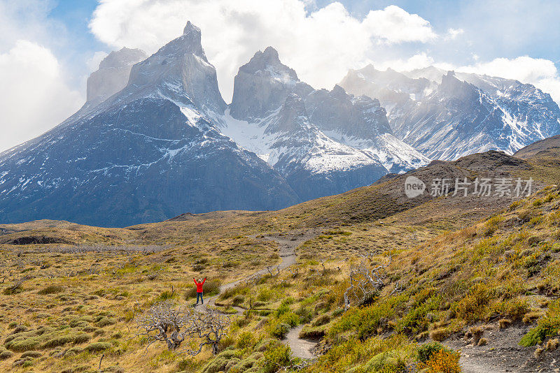 智利Torres del Paine国家公园的徒步旅行路线